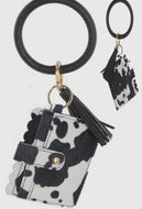 Cow hide bangle keychain