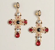 Jewel Cross Post Earrings